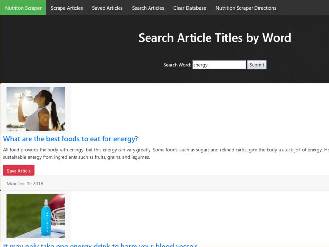 Search Nutrition Articles
