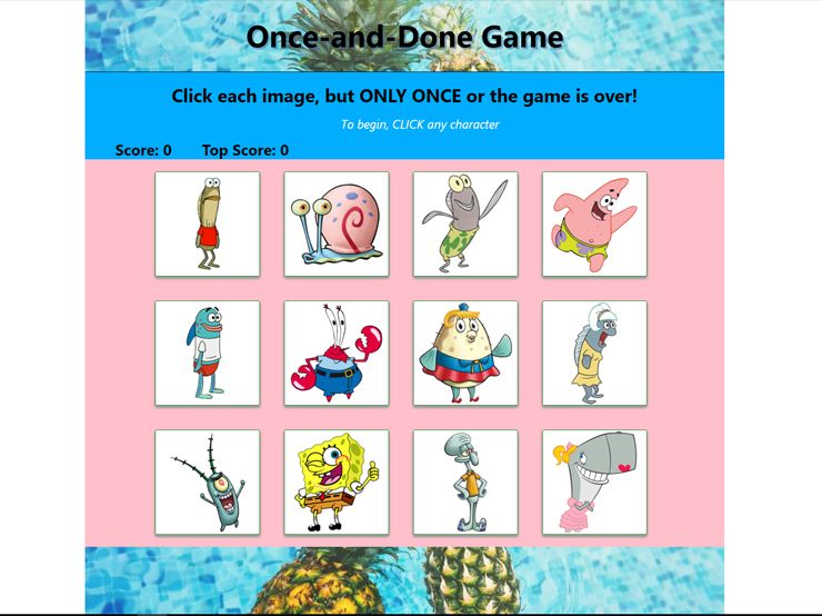Web Game Once-and-Done